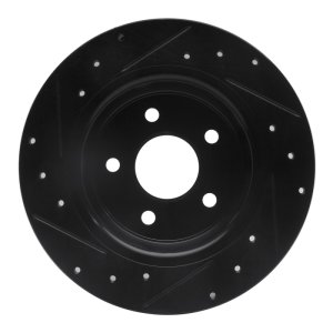 Alfa Romeo 166 Brake Rotor (1) - Rear Right - R1 Concepts - Drilled & Slotted - Black - `99-`07